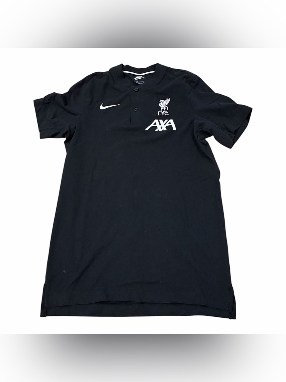 Nike Liverpool FC LFC Henley Shirt Men's Small Black Embroidered Logo